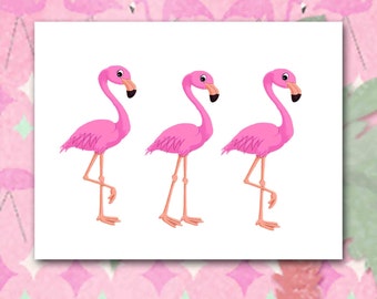 Pink Flamingo Note Cards: Tropical Stationery Set