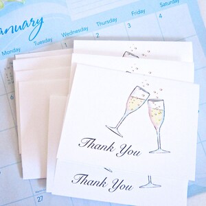 Champagne Toast Note Cards, Design Your Own, Couple's Thank You, Cheers ...