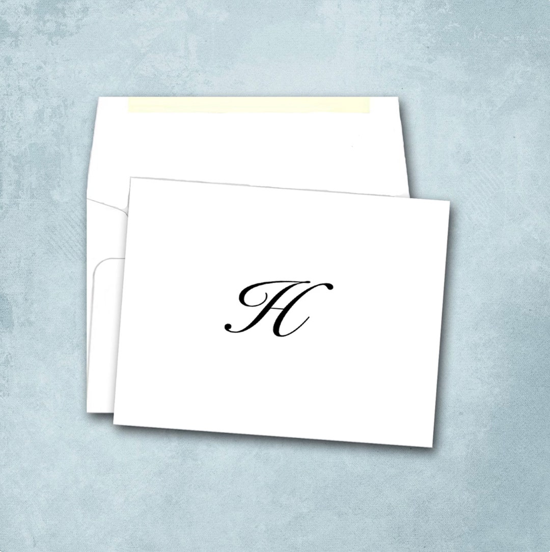 Custom Monogram Note Cards: Personalized Stationery Set - Etsy