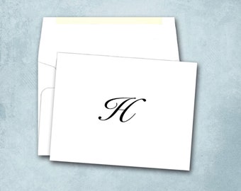 Custom Monogram Note Cards: Personalized Stationery Set