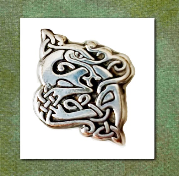 Celtic Dangle Earrings, Silver Celtic Knot With E… - image 2