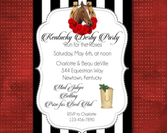 Kentucky Derby Invitation, Custom Made, Horse Race Betting Slips, Churchill Downs Preakness Belmont Stakes, Run for the Roses, DIY Printable