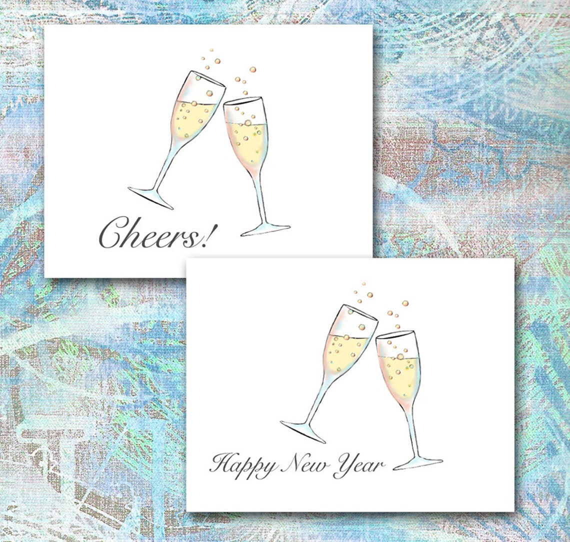 Champagne Toast Note Cards Design Your Own Thank You | Etsy