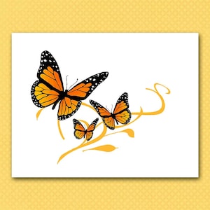 Butterfly Note Cards, Monarch Butterfly, Nature Stationery, Papillon, Customize With Name or Thank You, Insects, Set Of Ten, Blank Inside