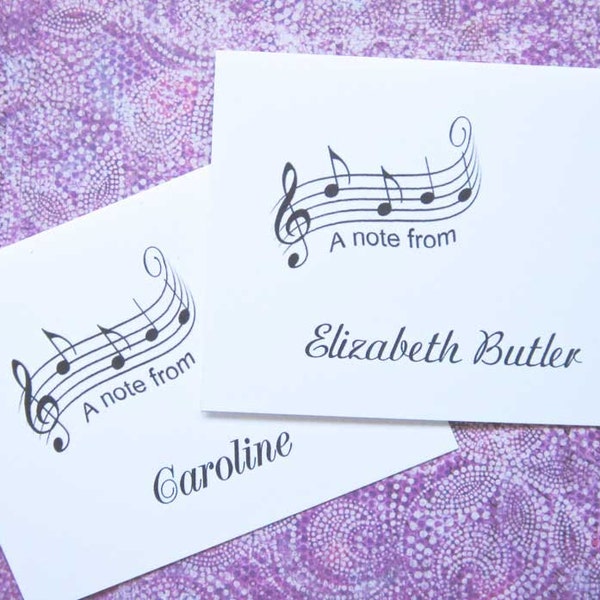 Personalized Music Note Cards: Musician Stationery Set