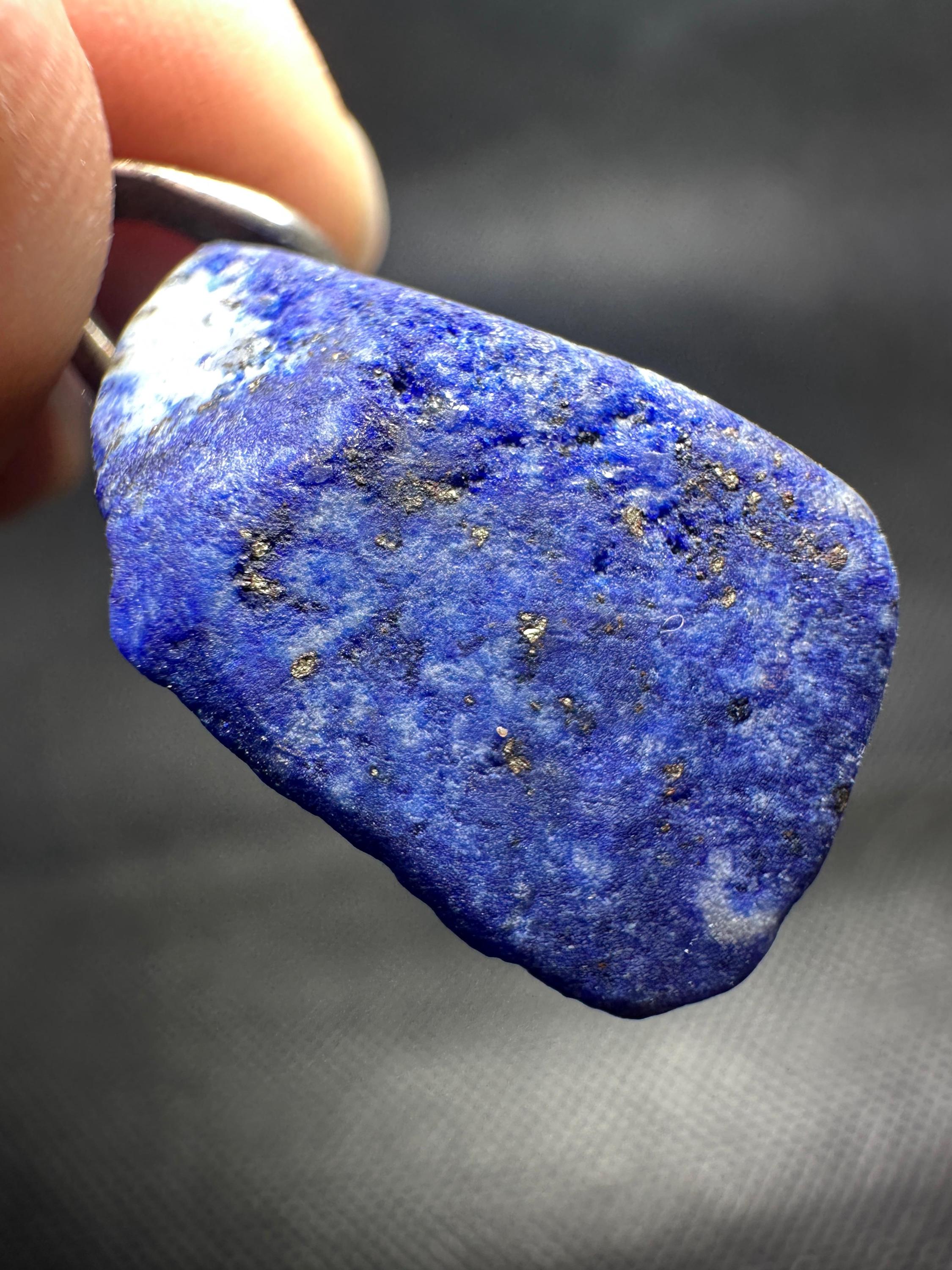 Collier Madani En Lapis Lazuli Naturel - Pierre Bleue, Pendentif Goutte, Chaîne Argent 925 - Fait Main, Style Ethnique