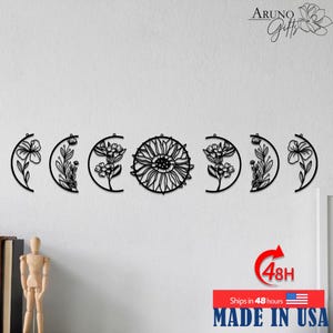 Flower Metal Wall Decor, Set Of 7 Floral Metal Wall Art , Homewarming Gift, Spring Flower,  Gift for mom,  Home Decor , Metal Flower Decor