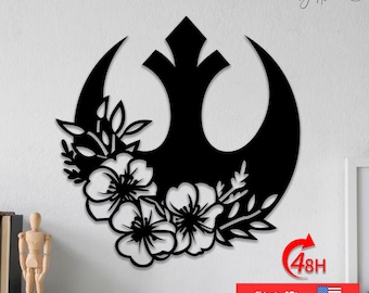 Rebel Alliance Metal Wall Art, Star Wars Logo Flower Sign, Rebel Alliance,Star Wars Wall Decor,Home Decor,Star Wars Gifts, Star Wars Fan Art