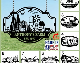 Custom Farmhouse Metal Sign ,Outdoor Metal Sign, Metal Barn Sign ,Outdoor Farmhouse Sign , Farmer Gift,Horse Sign,Ranch Metal Sign,Barn Sign