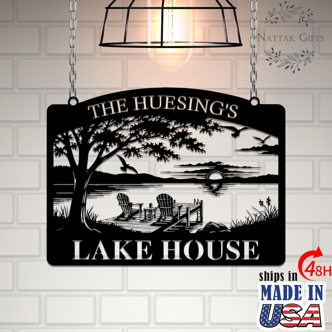 Custom Lake House Metal Sign , Outdoor Decor, Lake House Welcome Sign ...