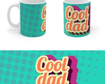 Coole Papa-Keramiktasse - Vatertagsgeschenk, bunte Kaffeetasse, Geschenk für Väter, Papa-Geburtstagsgeschenk, Coole Papa-Teetasse