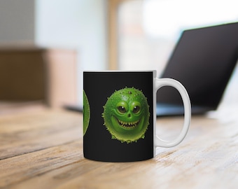 Lustige Zitronenmonster-Keramiktasse - Süße Kaffeetasse, skurrile Teetasse, originelles Trinkgeschirr, einzigartiges Geschenk für Monsterliebhaber, Küchendeko