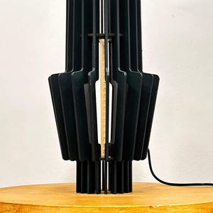 Blue Modern Table Lamp - USB Powered MDF Night Light - Unique Ambient Lighting for Living Room or Bedroom