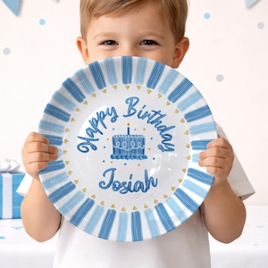 Personalized Birthday Plate for Boy, Custom Name Ceramic Keepsake, Birthday Gift for Kids, Family Party Decor, Memory Plate P43GAM0