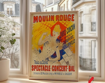 Moulin Rouge Vintage Poster: French Cabaret Wall Art