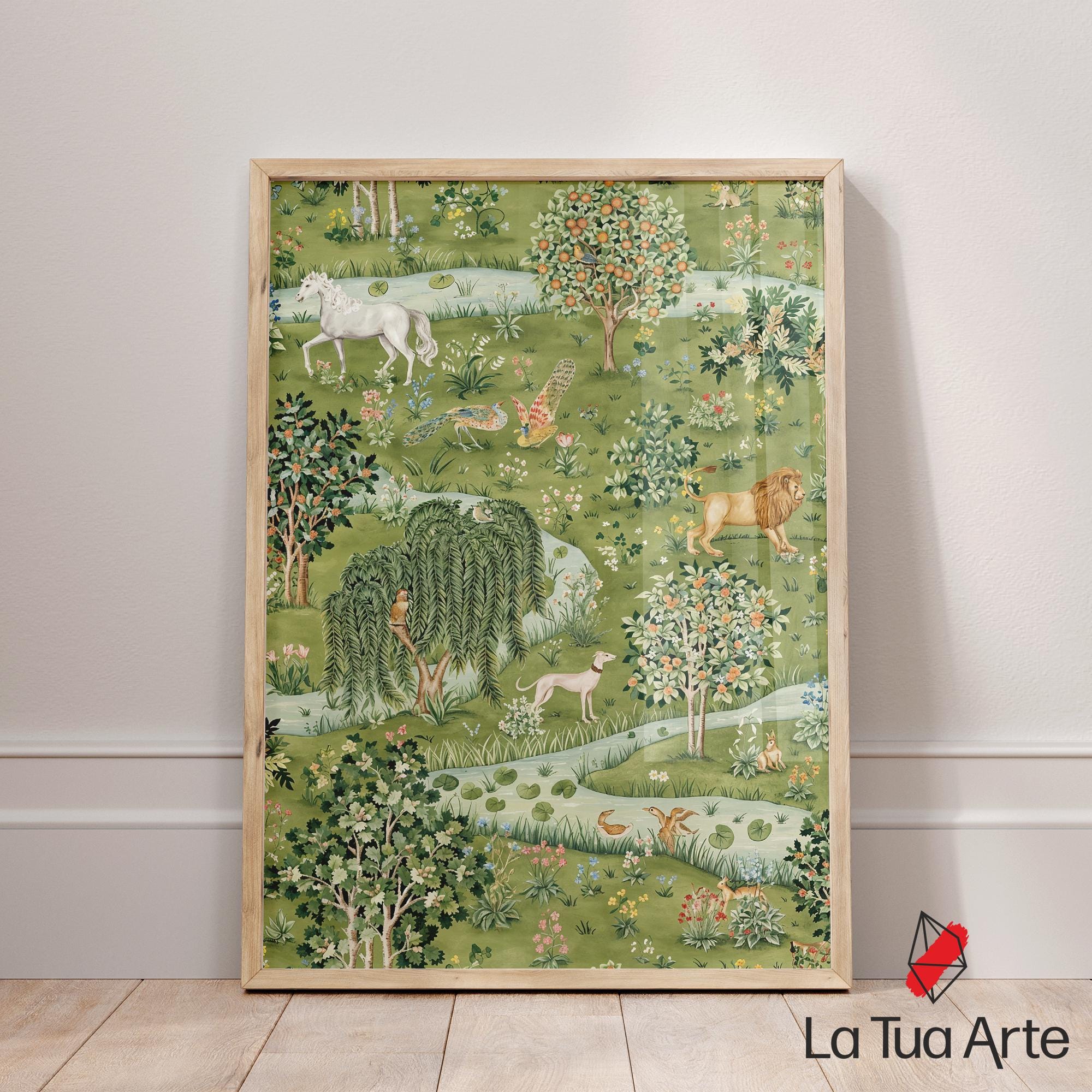 William Morris Owl & Willow Print: Vintage Jungle Nursery Art