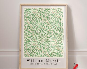 William Morris Willow Bough Print: Green Botanical Vintage Wall Art