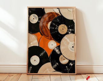Vintage Vinyl Record Poster: Retro Music Wall Art