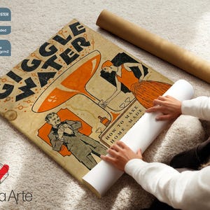 Giggle Water Vintage Poster: Retro Art Deco Bar Print Poster Roll