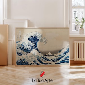 Katsushika Hokusai The Great Wave Off Kanagawa Poster, Japanese Aesthetic Wall Art, Japanese Wall Art, Large Wall Decor, Japandi Wall Art