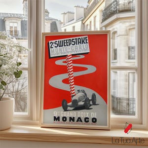 Monaco Grand Prix 1937 Vintage Racing Poster, Retro Car Racing Wall Art, Vintage Poster, Vintage Wall Art, Vintage Auto Racing Poster