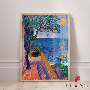 Henri Matisse Mediterranean Landscape Ocean Wall Art, Landscape Wall Art , Modern Exhibition Print, Colorful Wall Art, Henri Matisse Prints