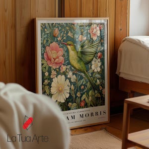William Morris Bird Print, William Morris Wall Art, Botanical Wall Art, Floral Vintage Poster, Aesthetic Wall Art, Vintage Garden Print
