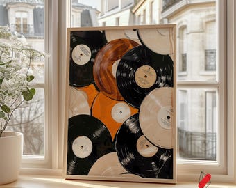 Vintage Vinyl Record Poster: Retro Music Wall Art