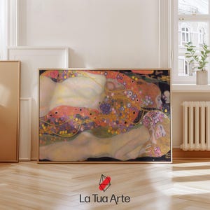 Gustav Klimt Water Snakes II, Gustav Klimt Painting, Art Nouveau Wall Art, Aesthetic Wall Art, Gustav Klimt Wall Art, Vintage Woman Painting