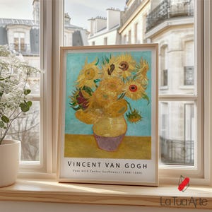 Van Gogh Sunflower Print, Vase with Twelve Sunflowers Wall Art, Vintage Flower Poster, Vintage Wall Art, Van Gogh Print, Aesthetic Wall Art