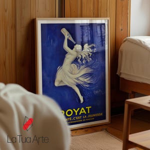 Leonetto Cappiello Royat C'est la sante C'est la Jeuness, Retro Wall Art, Home Bar Wall Decor, Art Deco Alcohol Print, Vintage Wall Art