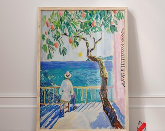Henri Matisse Mediterranean Terrace Canvas Print: Coastal Landscape Wall Art