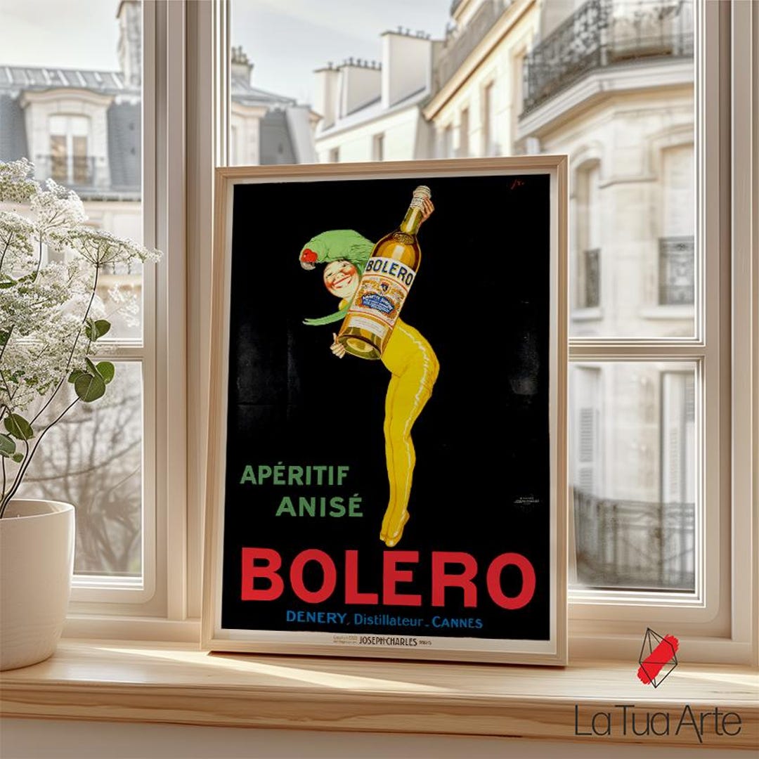 Bolero Anise Liquor Vintage Poster: Retro Bar Wall Art - Etsy