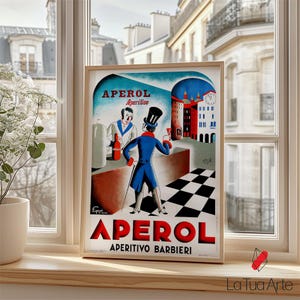 Vintage Aperol Italian Aperitivo Advertising Poster, Retro Wall Art, Aperol Wall Art, Vintage Wall Art, Vintage Poster, Kitchen Wall Decor