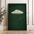 Golden Rain Cloud Print, Surreal Minimalist Poster, Modern Abstract Wall Art product logo