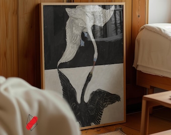 Hilma af Klint Swan Art Print: Modern Minimalist Wall Decor