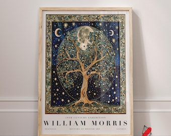 William Morris Moon Tree Print: Vintage Botanical Wall Art