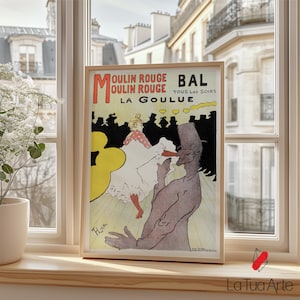 Moulin Rouge La Goulue Vintage French Poster, Henri de Toulouse Lautrec Art Print, French Cabaret Wall Art, Vintage Poster, Gift Idea