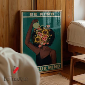 Be Kind To Your Mind Vintage Poster, Vintage Wall Art, Retro Vintage Aesthetic Print, Surreal Wall Art, Vintage Poster, Music Retro Poster
