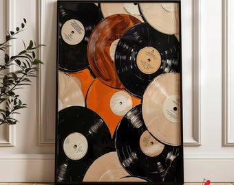 Vintage Vinyl Record Poster: Retro Music Wall Art