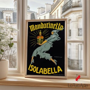 Vintage Mandarinetto Italian Liquor Advertising Poster, Retro Wall Art, Vintage Poster, Vintage Alcohol Poster, Vintage Bar Wall Art, Gift