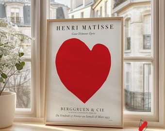 Henri Matisse Red Hearth ,Aesthetic Room Decor, Matisse Poster, Henri Matisse Prints, Love Gift, Friend Gift, Aesthetic Wall Art, Gift Idea