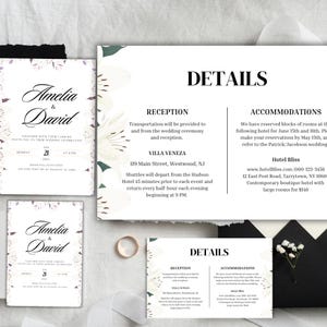 Bearbeitbare Hochzeitseinladungsvorlage | Printable PDF, Sofortiger Download, Elegante Minimalistische Hochzeitseinladung, DIY Einladungsreihe