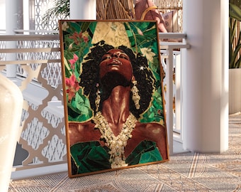 Maximalist African American Art, Printable Wall Decor, Colorful Digital Download, Unique Home Artwork