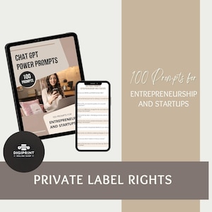 ChatGPT 100 Power Prompts: Entrepreneurship & Startups (PLR included)