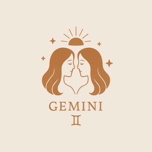 Gemini Zodiac Print | Digital Download Wall Art | Aesthetic Astrology Sign Poster | Minimalist Gemini Decor | Gemini Gift for Her