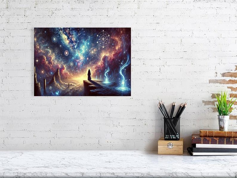 Celestial Myth | Cosmic Fantasy Glow Art Print | A3 Mystical Universe ...