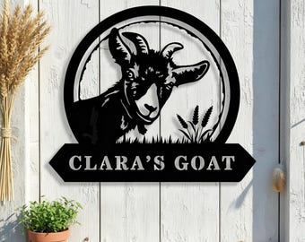 Personalized Goat Farm Metal Sign, Custom Family Goat Farm Name Sign, Farmhouse Wall Decor, Ranch Wall Decor, Gift for Goat Lovers