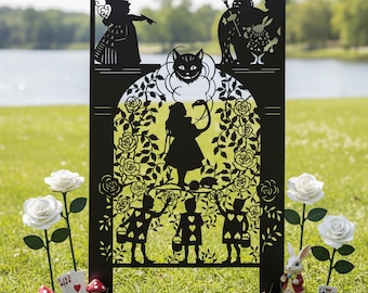 Whimsical Storybook Metal Garden Stake, Fantasy Tale Silhouette Yard Art, Magical Character Garden Decor, Gift for Fantasy Lovers