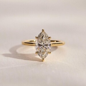 Toi et Moi Moissanite Engagement Ring: Solid Gold Two Stone Wedding Ring